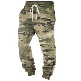 Camouflage Camo / Camouflage Casual Men's 3D Print Sweatpants Joggers Pants Trousers Outdoor Street Casual Daily Polyester Green Khaki Gray S M L Mid Waist Ela