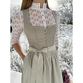 Oktoberfest Dress Dirndl Trachtenkleider Midi Length Maid Bavarian German Wiesn Women's Traditional Style Cloth Without Blouse