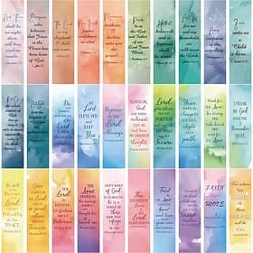 30PCS Bible Bookmarks Set, Watercolor Aesthetic Scripture Verse Bookmarks for Journaling, DIY Scrapbooking, Reading, Paper Christian Bookmarks for Women  Teens