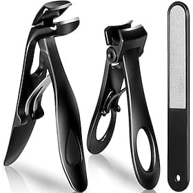 3pcs/set Toenail Clippers for Thick Toenails, Upgrade Nail Clippers Set for Men, Long Handle Wide Jaw Toe Nail Clippers for Thick Nails, Professional Ultra Sha