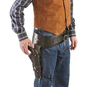 Western-Revolverholstergürtel aus Leder mit Munitionsschlaufen, Cowboy-Action-Shooting-Holster, Waffengürtel im Vintage-Stil für Männer, Old-West-Kostüm-Access