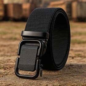 Men's Nylon Belt Outdoor Belt with Metal Buckle Automatic Buckle Nylon Adjustable Heavy-Duty Plain Black Navy Blue Outdoor Daily Waist Belt