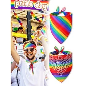 Unisex-Paisley-Regenbogen-Pride-Schal – ein farbenfrohes LGBTQ-Accessoire für Festivals, Paraden und den Alltag