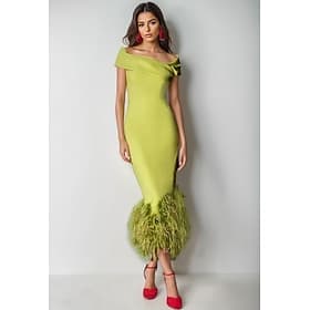 Sheath Column Ankle Length Cocktail Dresses Prom Dresses Evening Gown Ball Gown Elegant Vintage Mother Of The Bride Short Sleeve Off Shoulder Wedding Formal St
