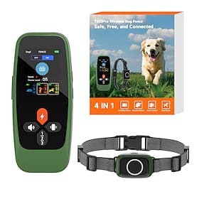 Dog Training Wireless Fence Wireless Dog 3 Modes Beep Vibration Dog Waterproof Portable Wireless Rechargable Safety Nylon ABSPC Electronic Behaviour Aids Obedi