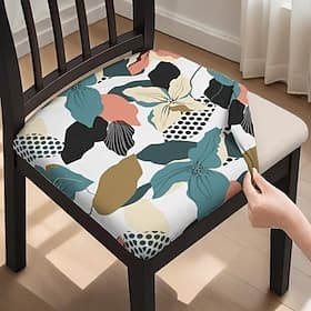 Dining Chair Seat Cover Stool Chair Cover Geometric Printed Polyester Slipcovers thumbnail 2