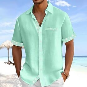 Men's Coconut Tree Tropical Plants Summer Hawaiian Shirt Button Up Shirt Aloha Shirt Short Sleeve Hawaiian Vacation Holiday Beach Wear Summer Turndown 3D Print