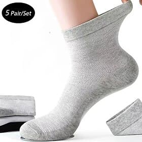 Men's 6 Pairs Multi Packs Socks Running Socks Casual Socks Black White Color Plain Vacation Sports  Outdoor Daily Basic Medium Spring Fall Fashion Casual thumbnail 2
