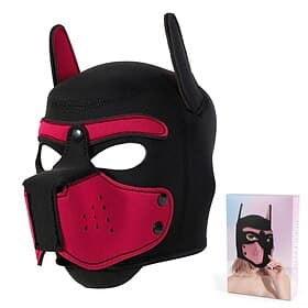 Cagoule en néoprène pour chiot, masque pour chien de jeu pour adultes - masque pour chien BDSM avec museau amovible pour jeux d'animaux événements costumés déf
