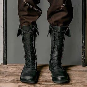 Medieval Renaissance Shoes Knee High Boots Flat Jazz Boots Fancy Dress Men's Celtic Pirate Halloween Masquerade Performance LARP Ren Faire Adults' Shoes