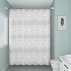 PEVA Shower Curtains, Water Resistant Bath Curtain for Bathroom Shower and Tub with Hooks Extra Long 240cm
