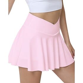 Women's Solid Colored Casual Skirt Tennis Skirts with Shorts Ruched Moisture Wicking Breathable Tennis Golf Pickleball Black White Pink Tennis Clothing