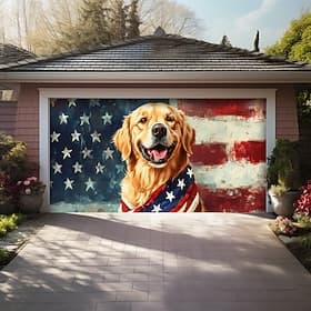 4th of July Door Decorations Garage Door Cover American Patriotic Egale Outdoor Banner Large Backdrop for Holiday Outdoor Garage Door Home Wall Decorations