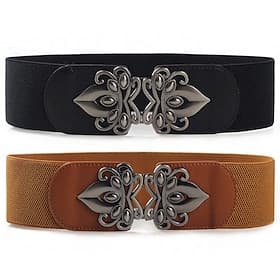 Ceinture Femmes PU Café Ceinture Taille Rue Quotidien Couleur Unie