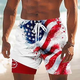 Giornata dell'indipendenza Per uomo 4 luglio, 250° anniversario degli Stati Uniti Bandiera degli Stati Uniti Patriottico Pantaloncini foderati Pantaloncini da