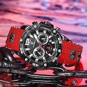 912 New Multi functional Fashion Luxury Men's Waterproof Night Light Watch Silicone Strap Quartz Men's Watch