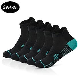 Men's 5 Pairs Multi Packs Socks Running Socks Casual Socks Black White Color Polka Dot Vacation Sports  Outdoor Daily Basic Medium Spring Fall Fashion Casual