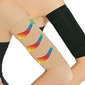 2 Pair Beauty Women Weight Loss Calories Slimming Arm Shaper Massager Lose Buster Wrap Belt Slimming Compression Arm Shaper Helps Tone Shape Upper Arms Sleeve,