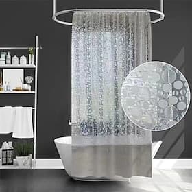 PEVA 8G Shower Curtain Liner, 72x72 Inch 3D Clear Blue Bubble Heavy Duty Waterproof Shower Curtain Liner Thick Plastic Shower Curtains Bathroom Shower Liner, 1