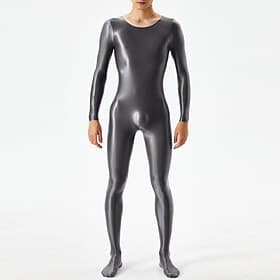 Zentai Suits Catsuit Bodysuit Glossy Finish Men's Shinny Wet Look Solid Color Costume for Nightclub Pride Parade Pride Month Halloween Carnival Adults'