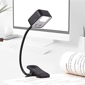 Rechargeable Book Lights for Reading at Night in Bed 6 LED Reading Lights  Memory Function-3 Color Temperatures 5 Dimming Brightness Lightweight Clip on Lamps