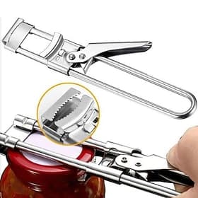 Adjustable Stainless Steel Jar Opener, Gripper Tight Lid Opener for Seniors with Arthritis and Kids, Multifunctional Jam Bottle Opener Tool for Kitchen, Easy T