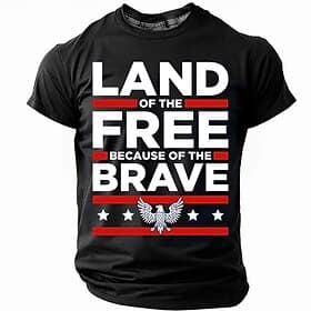 American Independence Day Men's American US Flag T Shirt Short Sleeve T shirt 3D Print Crew Neck Shirt Fashion Daily Basic Street Casual Daily Black Blue Green thumbnail 2