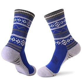 1 Pair Men's merino wool socks Hiking Socks Running Socks Sports Socks Thermal Warm Breathable Anti Blister Sweat-Wicking Winter Outdoor mid crew Patchwork Woo