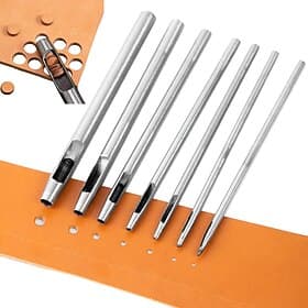 Leather Hole Punch 15Pcs Hollow Hole Punch Steel Belt Leather Punch Round Hollow Punch Tool for Watch Strap Canvas Belt Paper Plastics 0.5mm-5mm