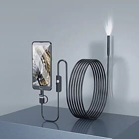 Industrial Borescope for Android, 200W Pixel Endoscope with 25FPS Image Transmission, IP67 Waterproof, TYPE-C Interface, MFI Certified, Ideal for Automotive an