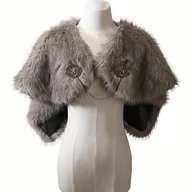 Retro Vintage Medieval Masquerade Faux Fur Shawl Viking Fancy Dress Women's Viking Carnival New Year Masquerade Party  Evening Adults' Shawl Fall  Winter