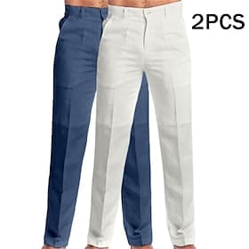 Homme Pantalons en Lin Pantalons Dress Pants works Pantalon d'été Pantalons de Plage Jambe Droite Pack multiple Uni Confort Longueur complète Extérieur Occasio