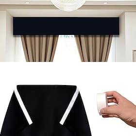 Bandeau supérieur en lin texturé pour bloqueur de lumière pour rideaux occultants ajustement pour chambre salle de bain installation facile avec ruban adhésif