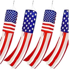 4. Juli Dekorationen Amerikanischer Windsock schwer belastbar patriotische 4. Juli Außenanlage Dekor Flagge USA Windsock Sterne rot weiß blau Dekor für den Una