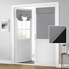 100% Blackout French Door Curtains, Privacy Door Curtains for Window, Room Darkening Blinds, Thermal Insulated Window Shades for Bedroom, 1 Panel