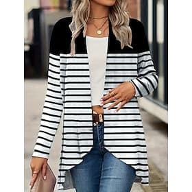 Women's Casual Jacket Breathable Comfortable Print Vintage Casual Floral Vacation Street Casual Daily Wear Open Front Regular Collarless Regular Fit Long Sleev