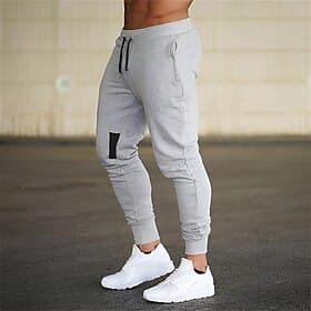 Men's Sweatpants Joggers Jogging Pants Running Pants Pocket Elastic Waist Drawstring Plain Comfort Sports Outdoor Daily Fashion Casual Black Light Grey Micro-e