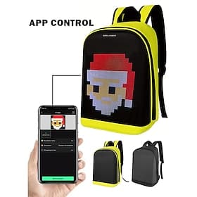 Teen Boys  College Students LED Display Backpack with App Control, Waterproof Techwear Laptop Backpack for Travel Gaming Commute
