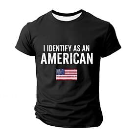 4th of July 2026 250th Memorial Day Patriotic Patriot 3D Print US Flag Crew Neck Short Sleeve T-Shirt Casual Daily Street