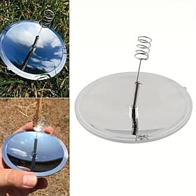Portable Solar Fire Starter - ABS  Resin High Quality Fire Starter with Built-in Compass, No Battery Needed for Camping, Survival, Outdoor Emergencies - Compac