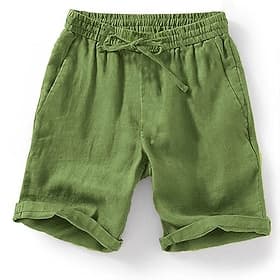 Men's Shorts Linen Shorts Summer Shorts Beach Shorts Drawstring Elastic Waist Plain Comfort Breathable Knee Length Outdoor Daily Beach Fashion Classic Style Gr