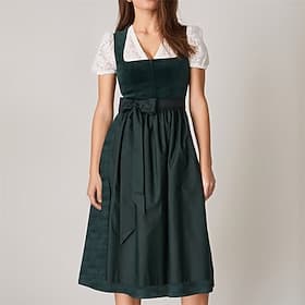 Oktoberfest Beer Oktoberfest Dress Dirndl Trachtenkleider Midi Length Maid Bavarian German Wiesn Women's Carnival Party Beer Festival Traditional Style Cloth W