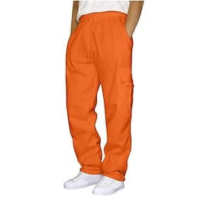 Men's Sweatpants Athletic Pants Trousers Drawstring Pocket Elastic Waist Plain Comfort Daily Sports Outdoor Fashion Casual Light Khaki Black Micro-elastic