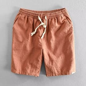 Herren Shorts Leinenshorts Sommershorts Strandshorts Tasche Kordelzug Elastischer Bund Einfach Komfort Atmungsaktiv Kurz Urlaub Ferien Strand Hawaiianisch Boho