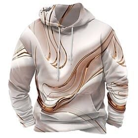 Men's Geometric Hoodies Sweatshirt Casual Long Sleeve Crew Neck Hooded Holiday Streetwear Blue Yellow Purple Gray Drawstring Fall Winter Designer S M L XL XXL