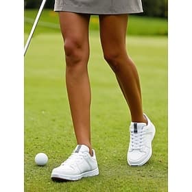 Women's White Athletic Golf Shoes – Breathable Sneakers for Professional Golfing, Driving Ranges and Weekend Competitions