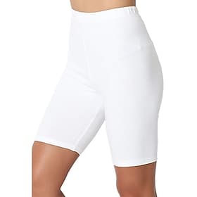Women's Shorts Leggings Cozy Leggings Streetwear Casual Knee Length High Waist Plain Elastic Waist Breathability Stretchy Vacation Street Daily Wear Black Whit
