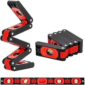 Foldable Multi-Angle Measuring Tool, Magnetic Level Ruler for Woodworking, Precise 45 90 Vertical Measurements, Compact  Space-Saving Design
