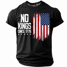 American Independence Day Men's American US Flag T Shirt Short Sleeve T shirt 3D Print Crew Neck Shirt Fashion Daily Basic Street Casual Daily Black Blue Green thumbnail 3