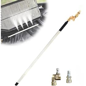 Radiator Cleaning Wand, Upgraded Efficient No-Removal Cleaning Tool for Tight Crevices, High Pressure Radiator Flush and Cleaner Tool with Quick Coupler, Fit f